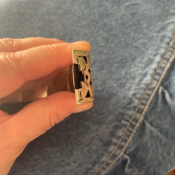 Vintage Handmade Mexico Taxco .925 Silver 9 Panel Hinged Cutout Bracelet Cuff - Picture 13 of 16